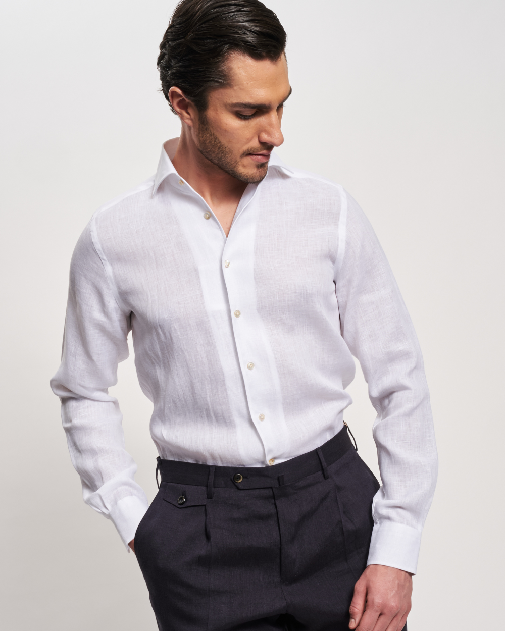White Linen Fontalina Shirt | BERG’S