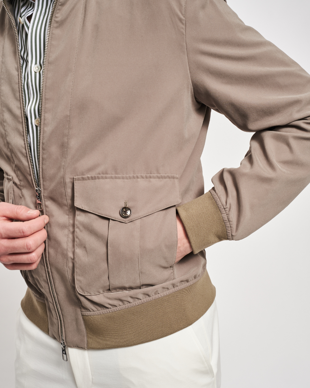 Smoke Green Lightweight Tech Bomber | Montecore