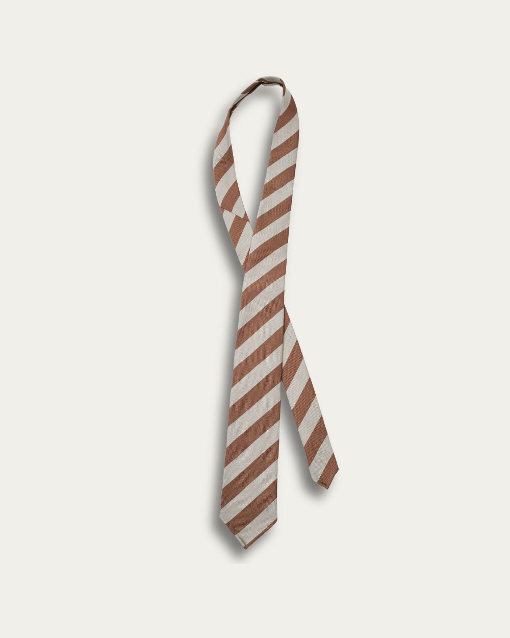 Jedwabny krawat w brązowe paski | Emanuel Berg