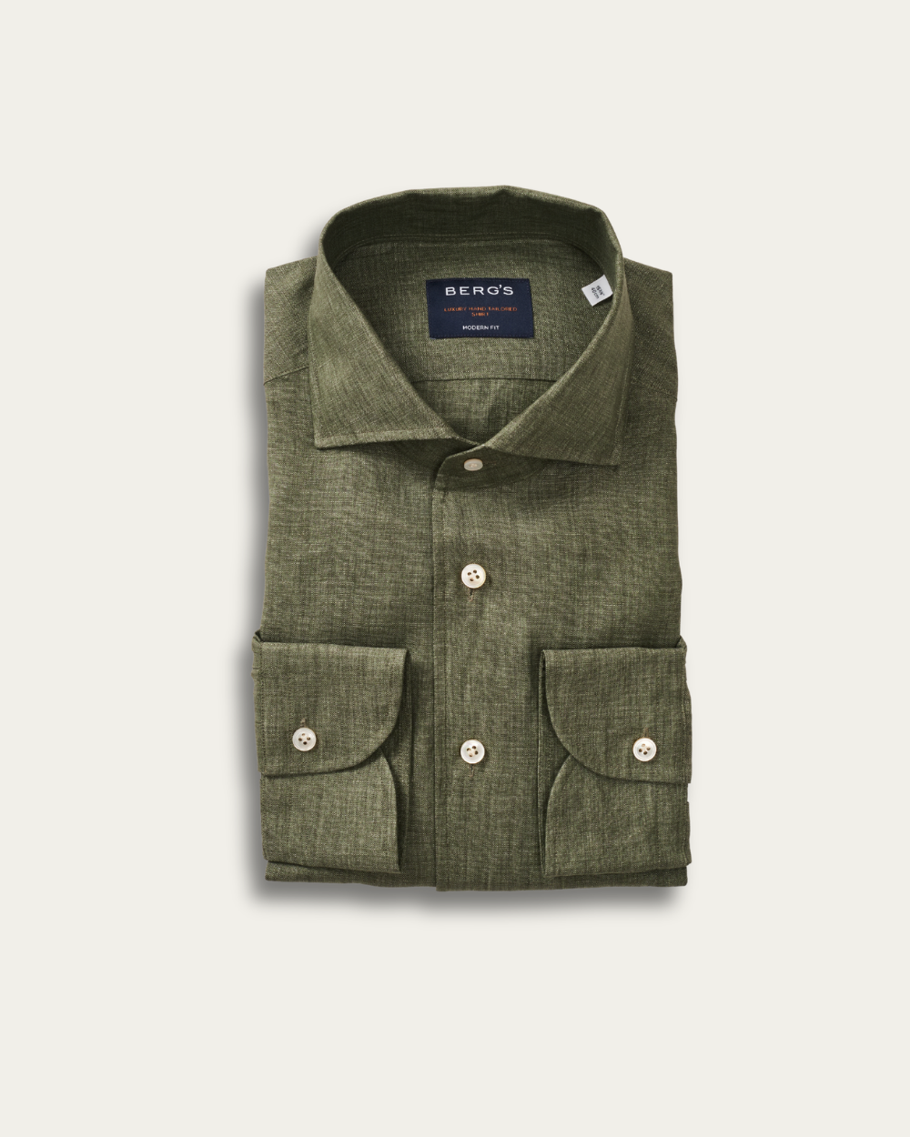 Olive Green Linen Fontalina Shirt | BERG’S