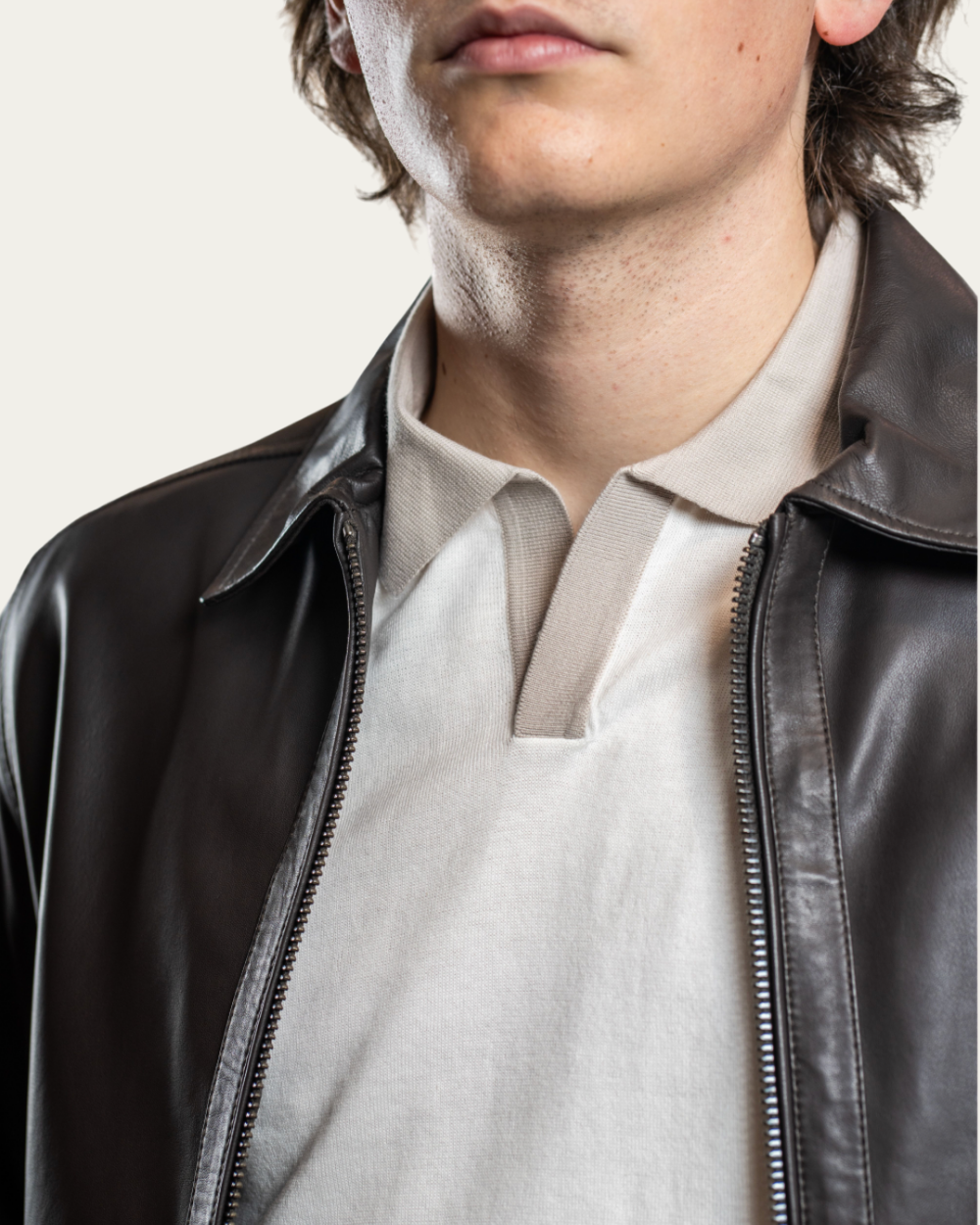 Brązowa kurtka ze skóry jagnięcej | Herno