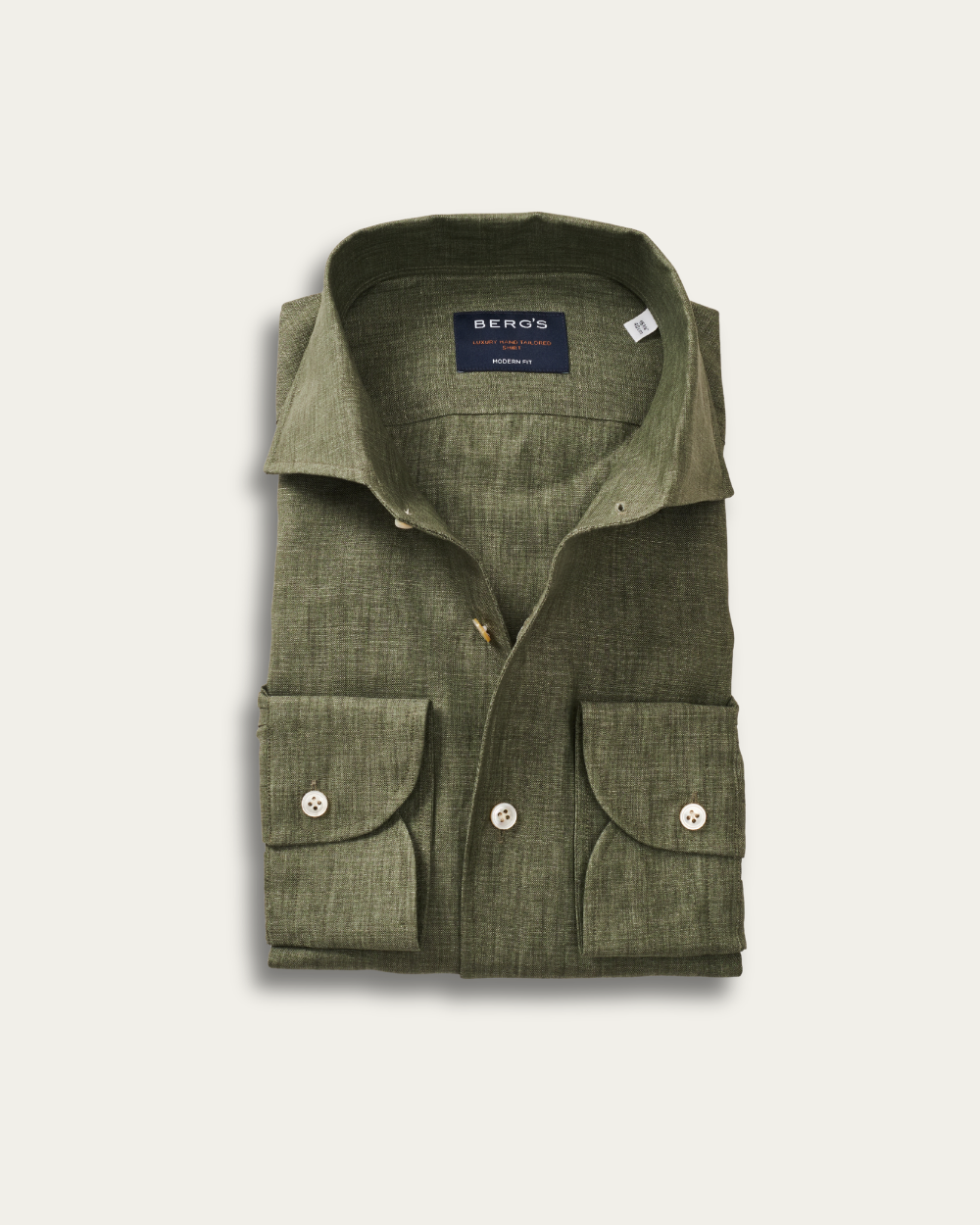 Olive Green Linen Fontalina Shirt | BERG’S