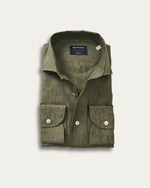 Olive Green Linen Fontalina Shirt