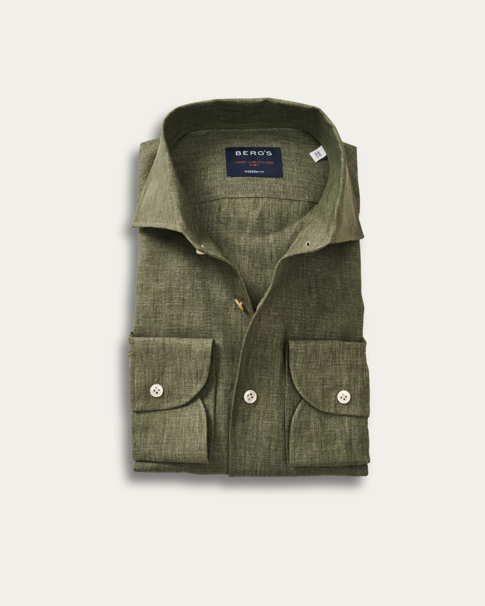Olive Green Linen Fontalina Shirt | BERG’S