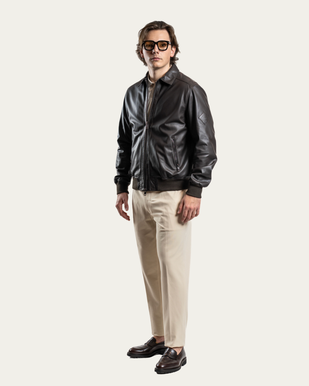 Brązowa kurtka ze skóry jagnięcej | Herno