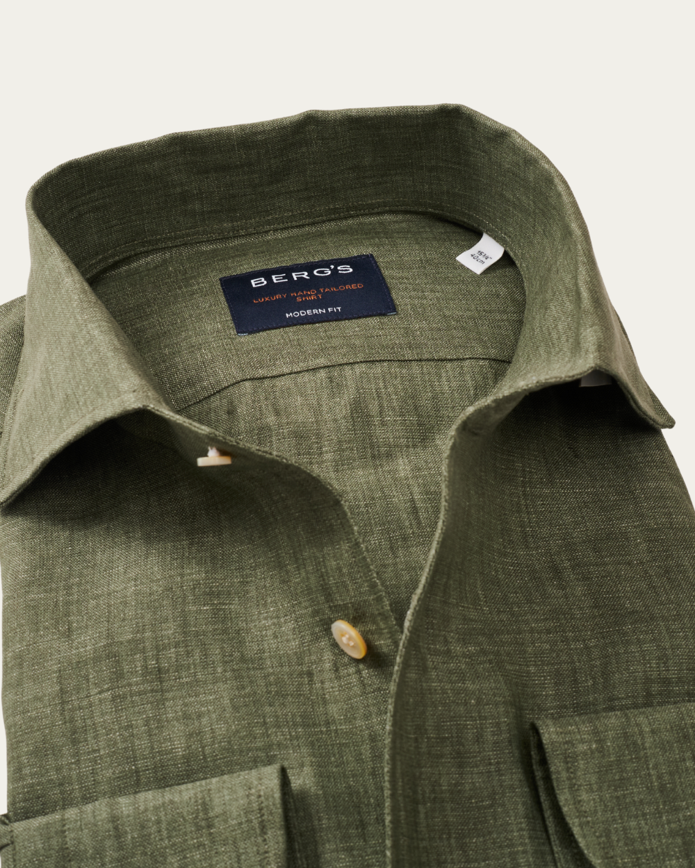 Olive Green Linen Fontalina Shirt | BERG’S