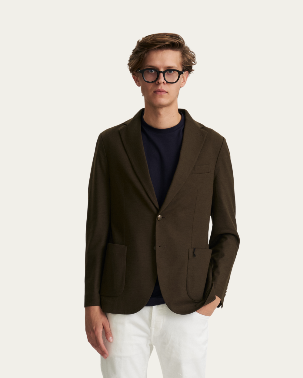 Marynarka z wełny i kaszmiru w kolorze khaki | CIRCOLO 1901