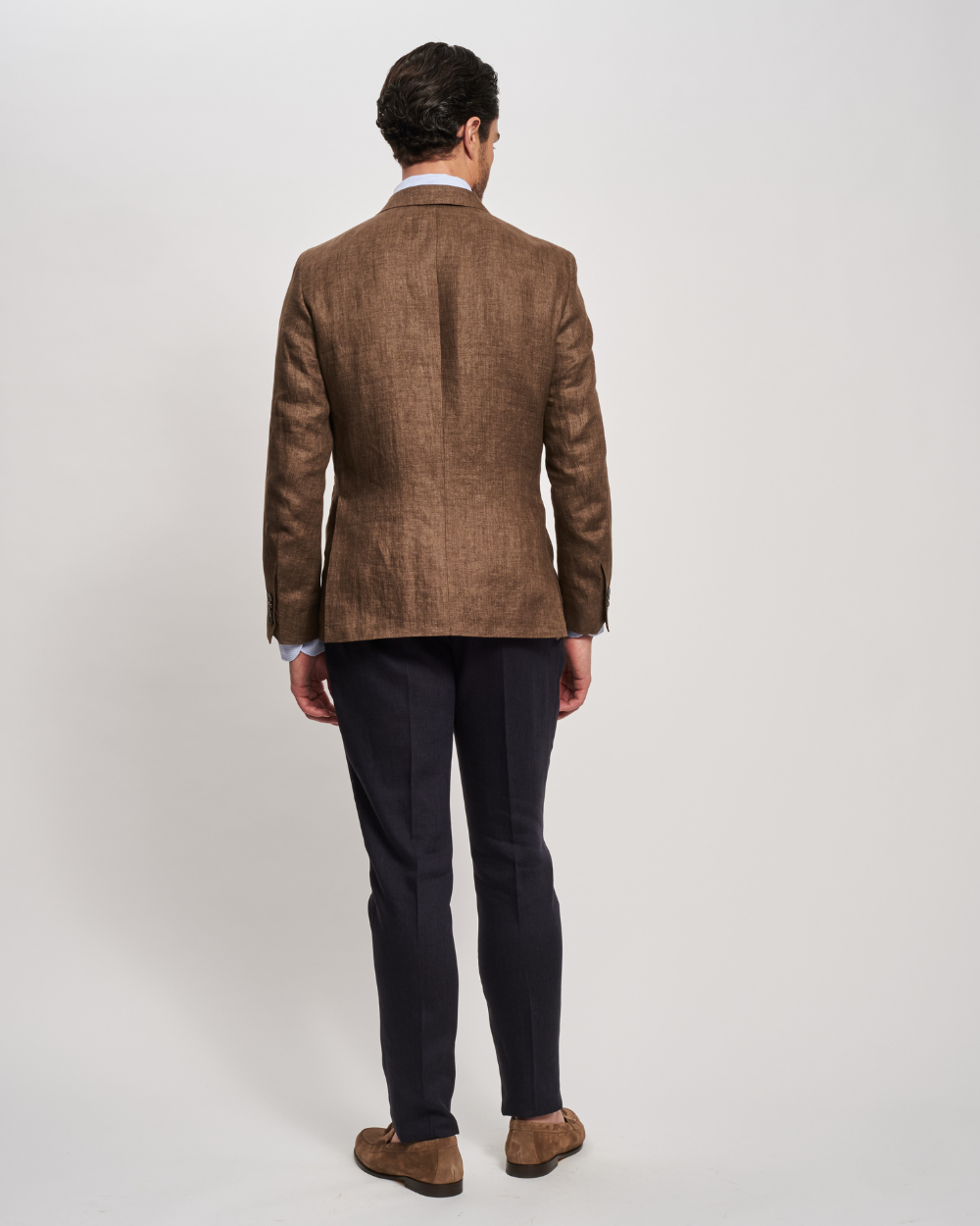Brown Single-Breasted Linen Jacket | BERG’S