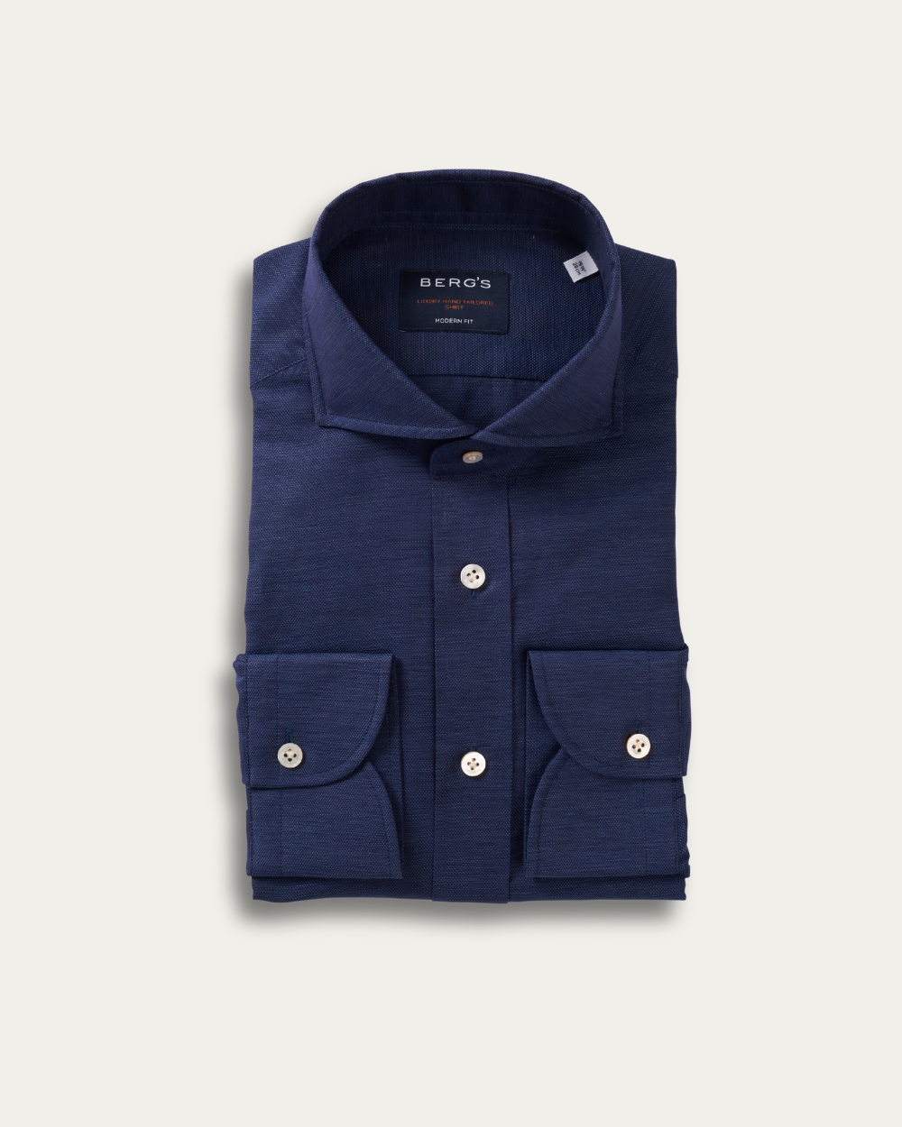 Navy Cotton Linen Harvard Shirt | BERG’S