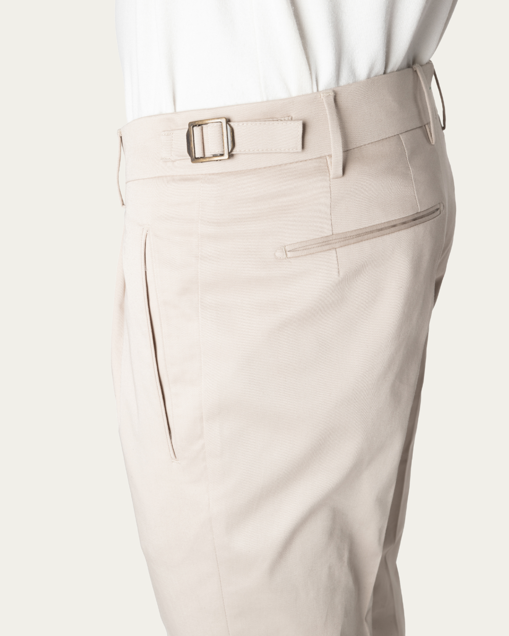 Retrolong Beige Cotton Chinos | Berwich