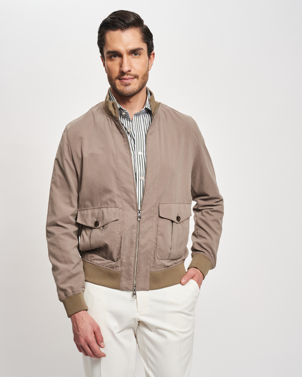 Smoke Green Lightweight Tech Bomber | Montecore