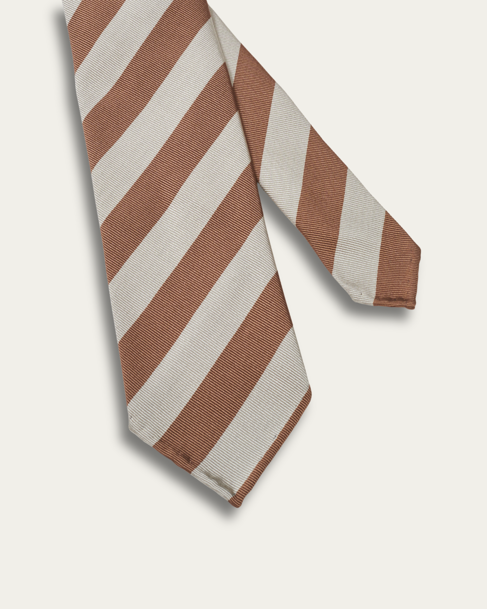 Jedwabny krawat w brązowe paski | Emanuel Berg
