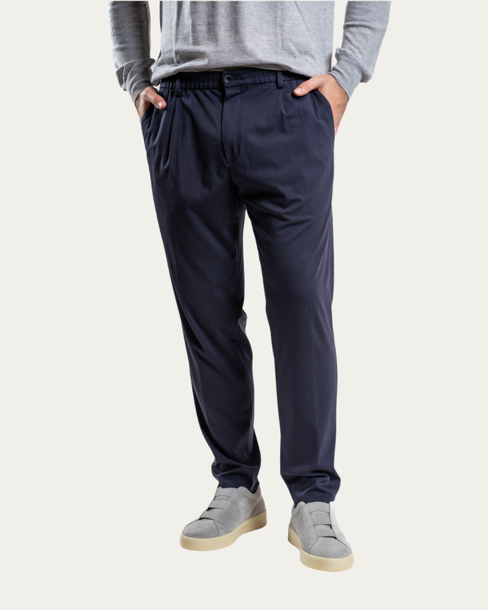 Granatowe spodnie New Paul | GTA Moda