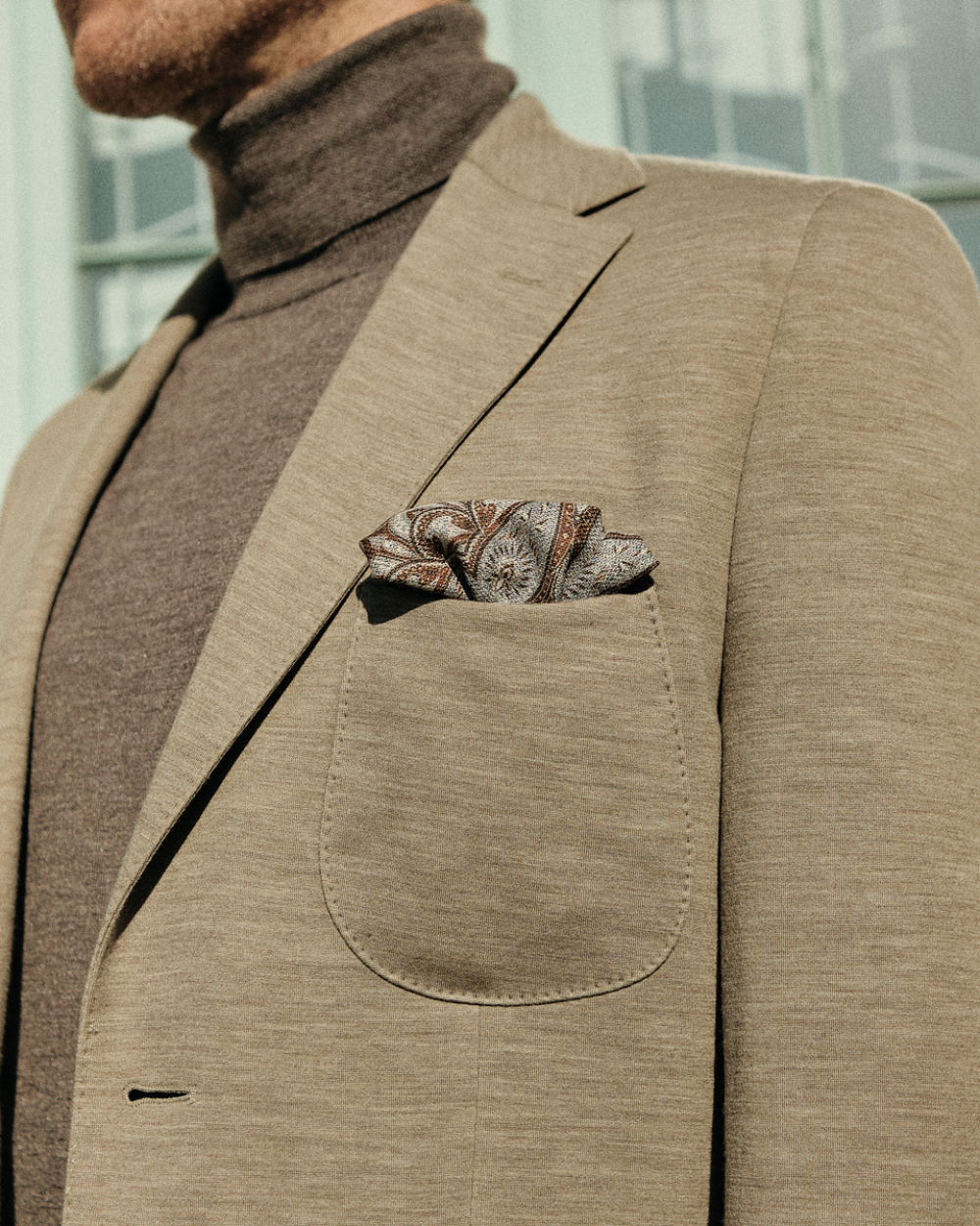 Beżowa marynarka Jersey z wełny | Emanuel Berg