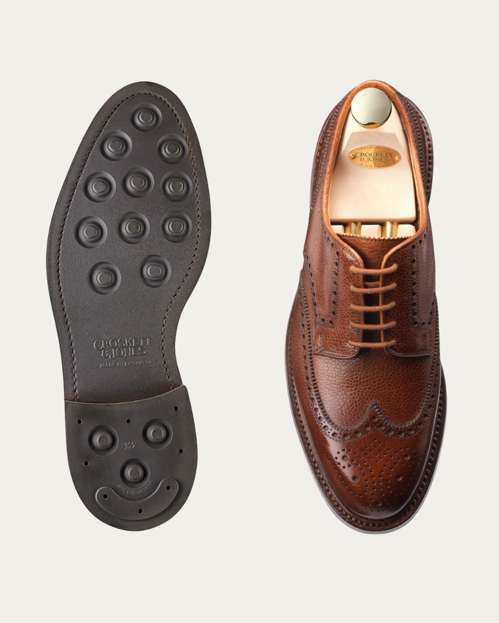 Crockett & Jones - Tan Scotch Grain Pembroke Derby