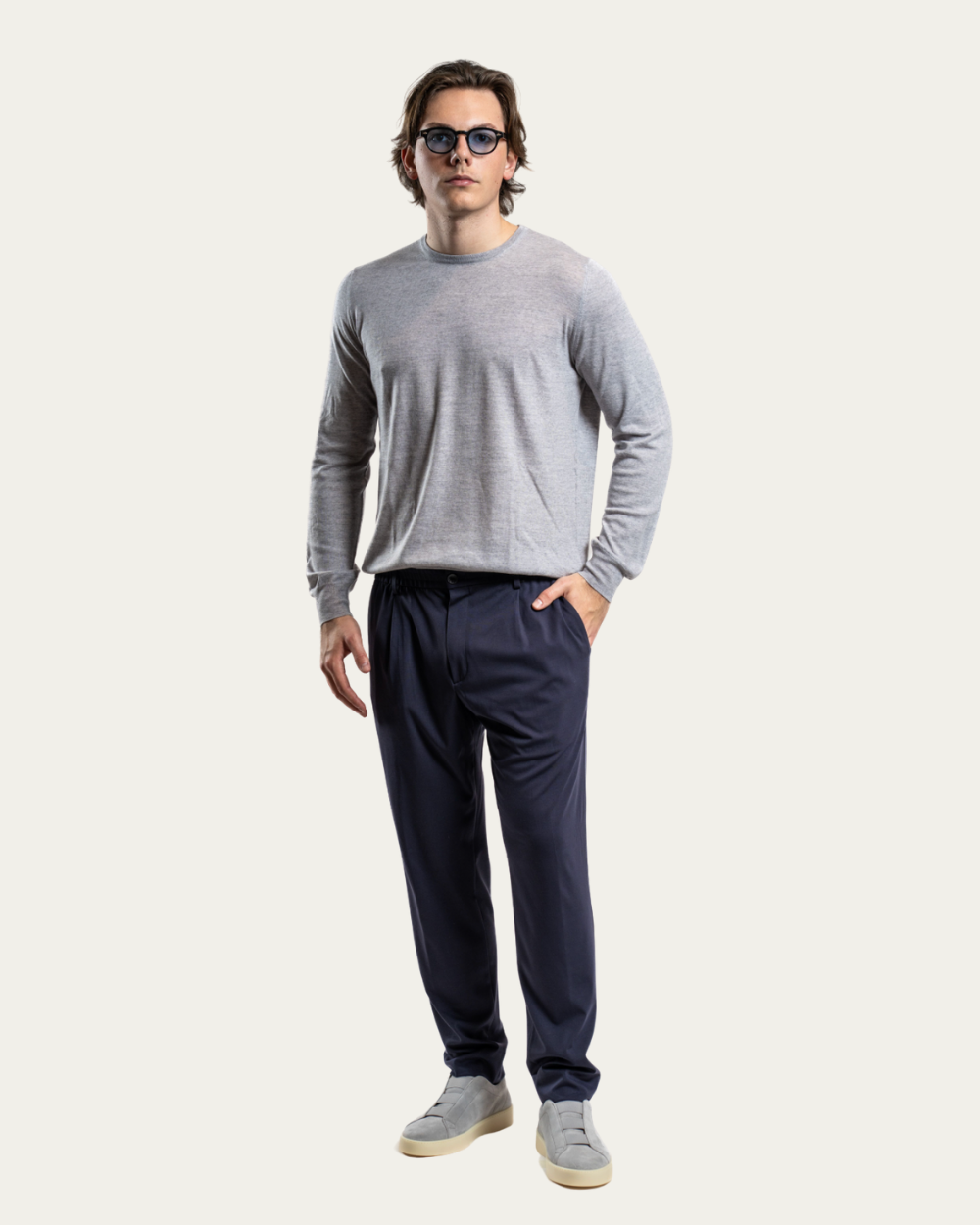 Granatowe spodnie New Paul | GTA Moda