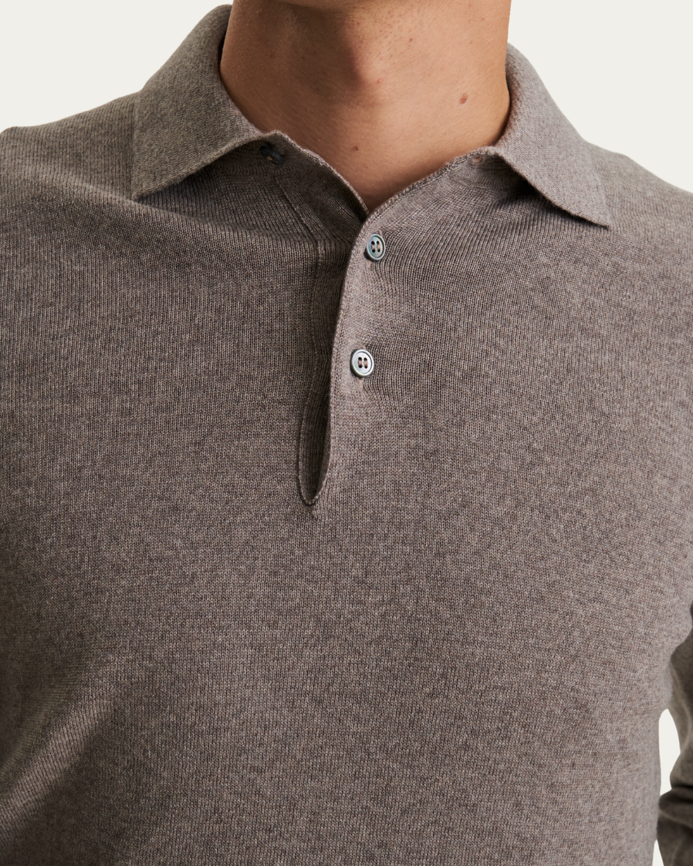 Sweter polo w kolorze taupe | BERG’S