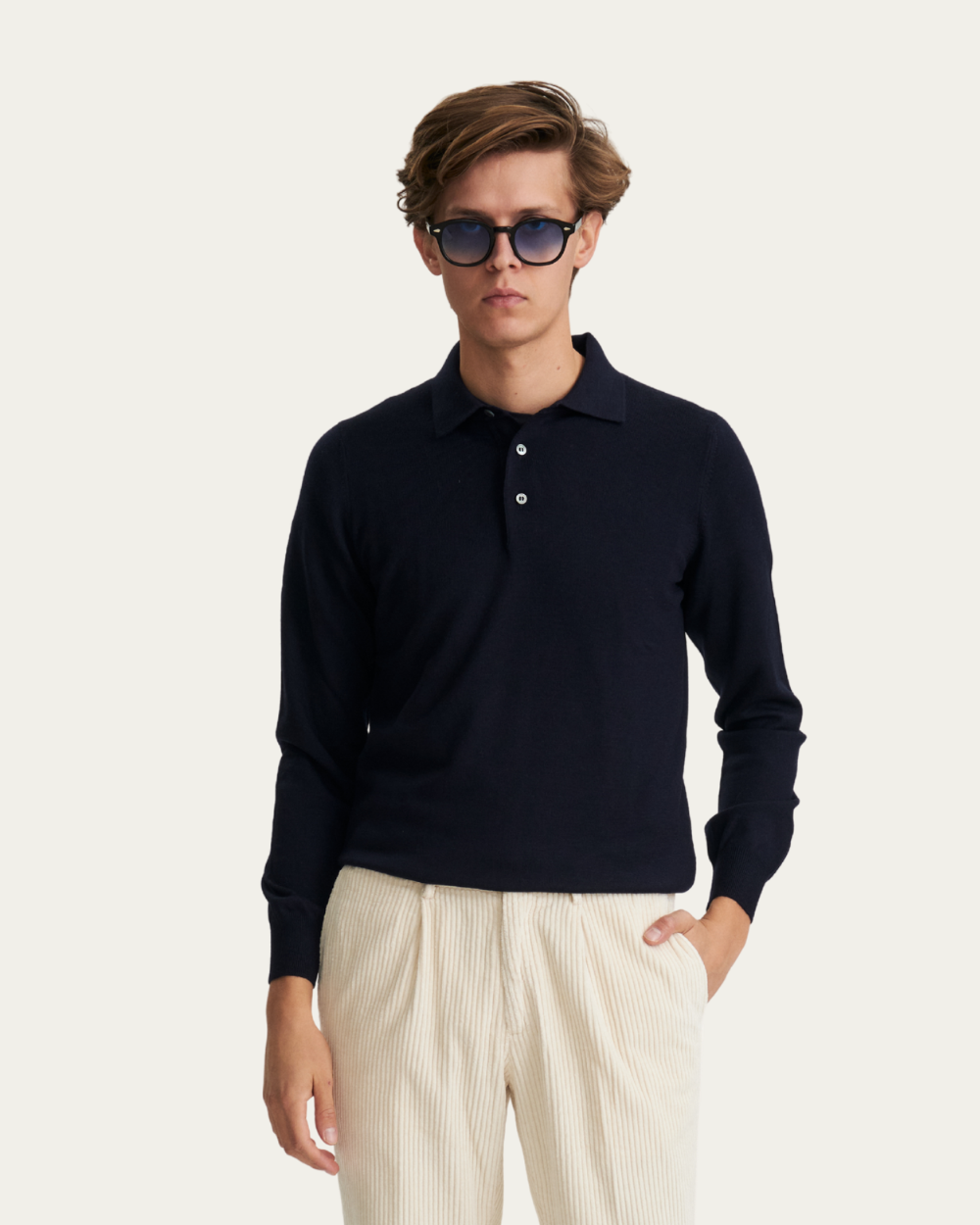 Granatowy sweter polo | BERG’S