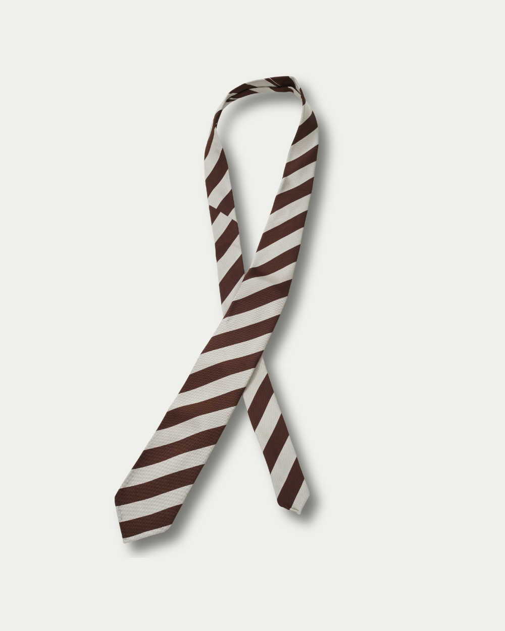Jedwabny krawat w czekoladowe paski | Emanuel Berg