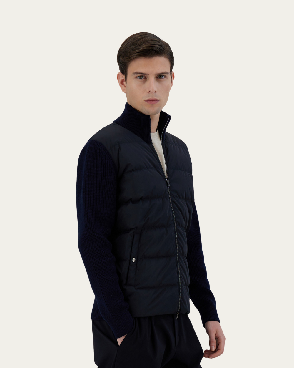 Wool-Knitted Hybrid Jacket