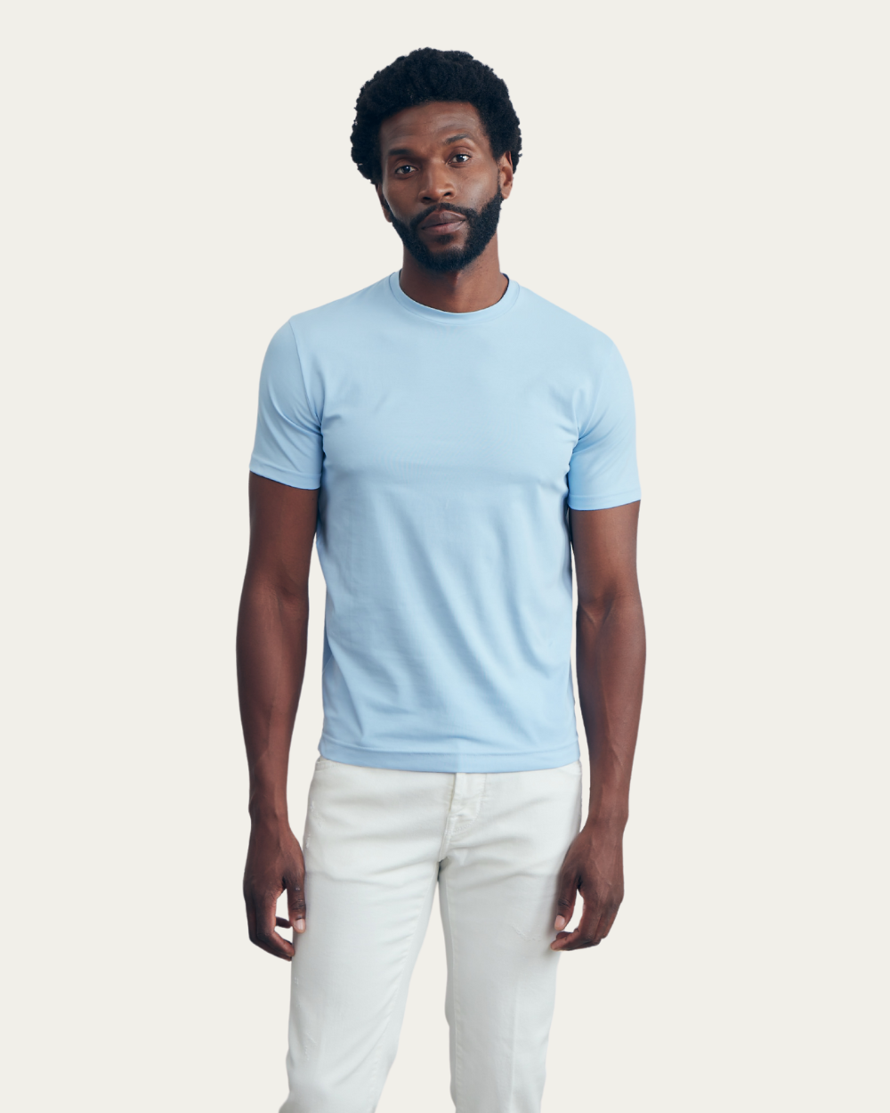 Emanuel Berg | Light Blue 4Flex Cotton T-Shirt