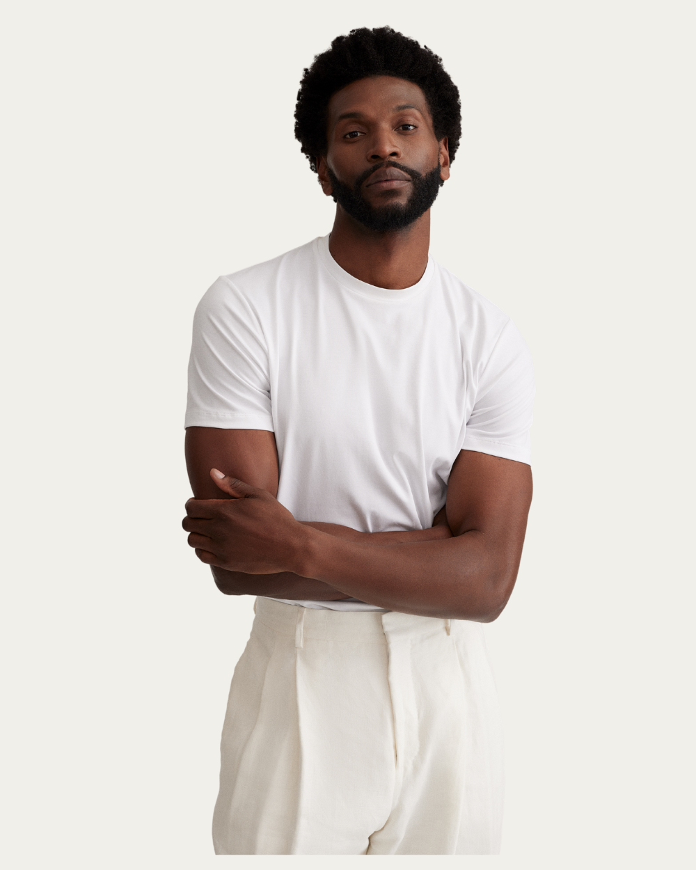 Emanuel Berg | White 4Flex Cotton T-shirt