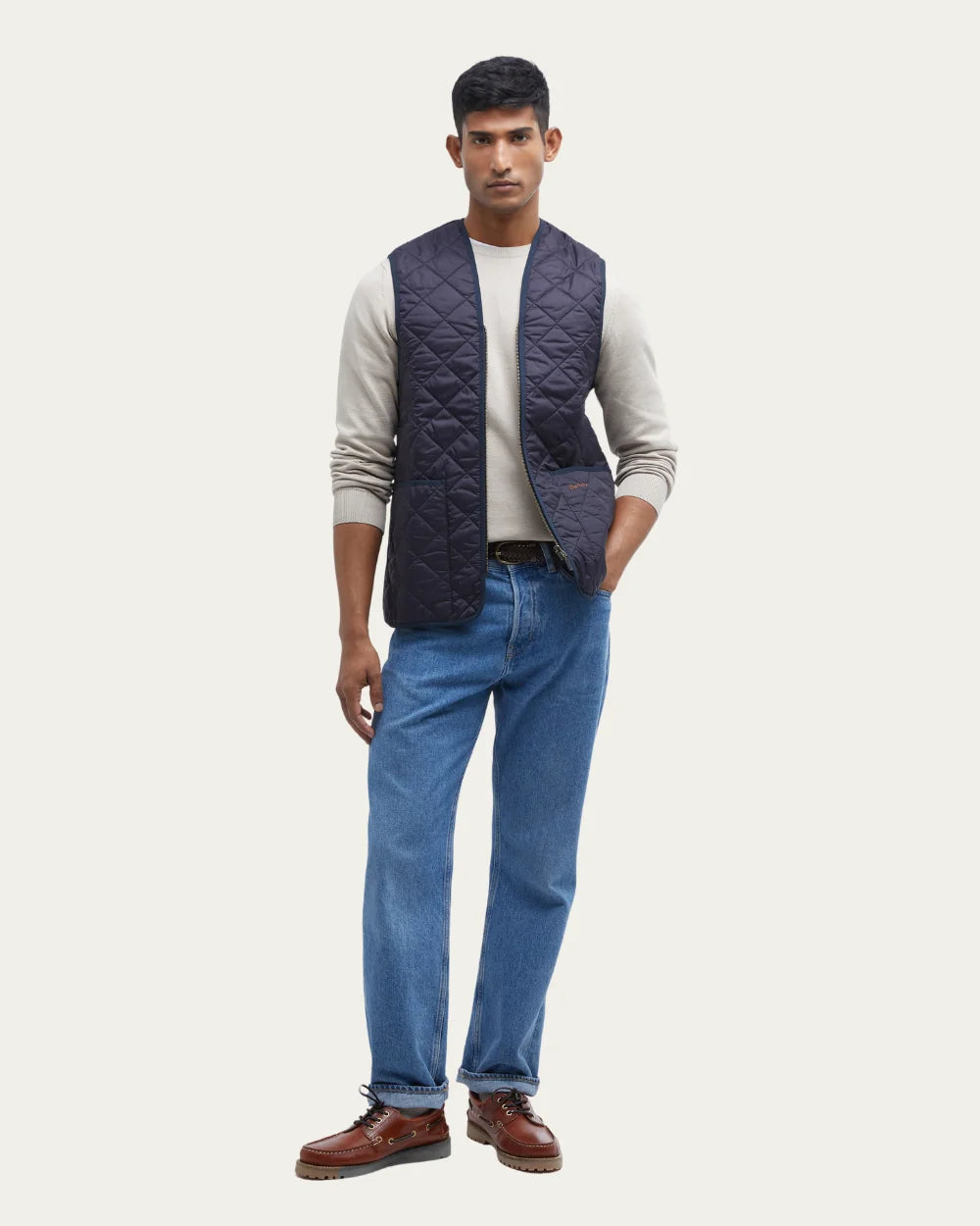 Quilted Waistcoat Zip-in Liner Navy Vest | Barbour