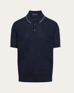 Navy Blue Lightweight Textured Polo