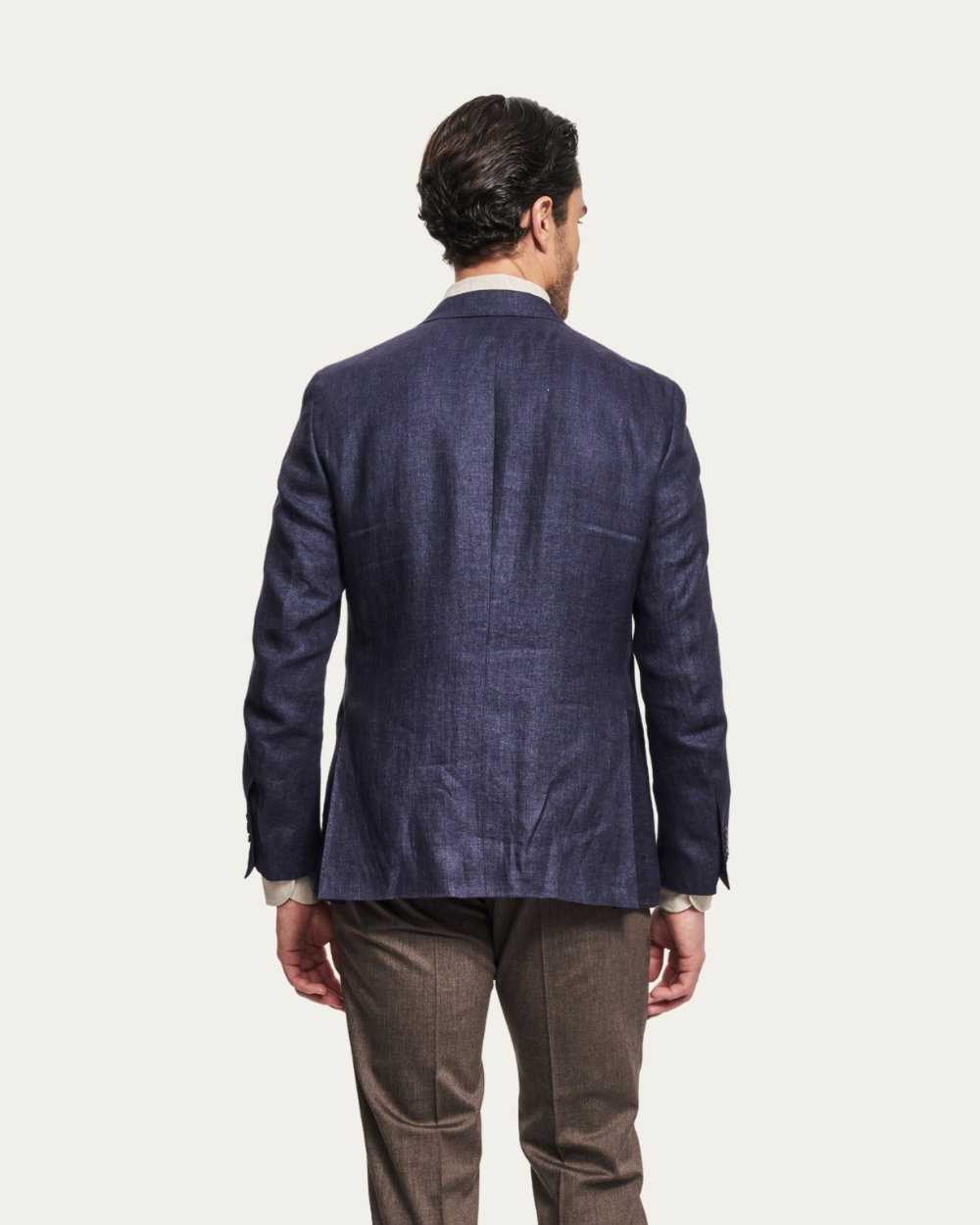 Marynarka lniana jednorzędowa w kolorze granatowym | BERG’S