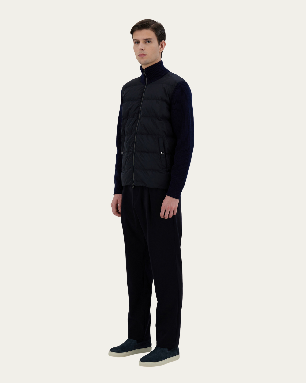 Wool-Knitted Hybrid Jacket