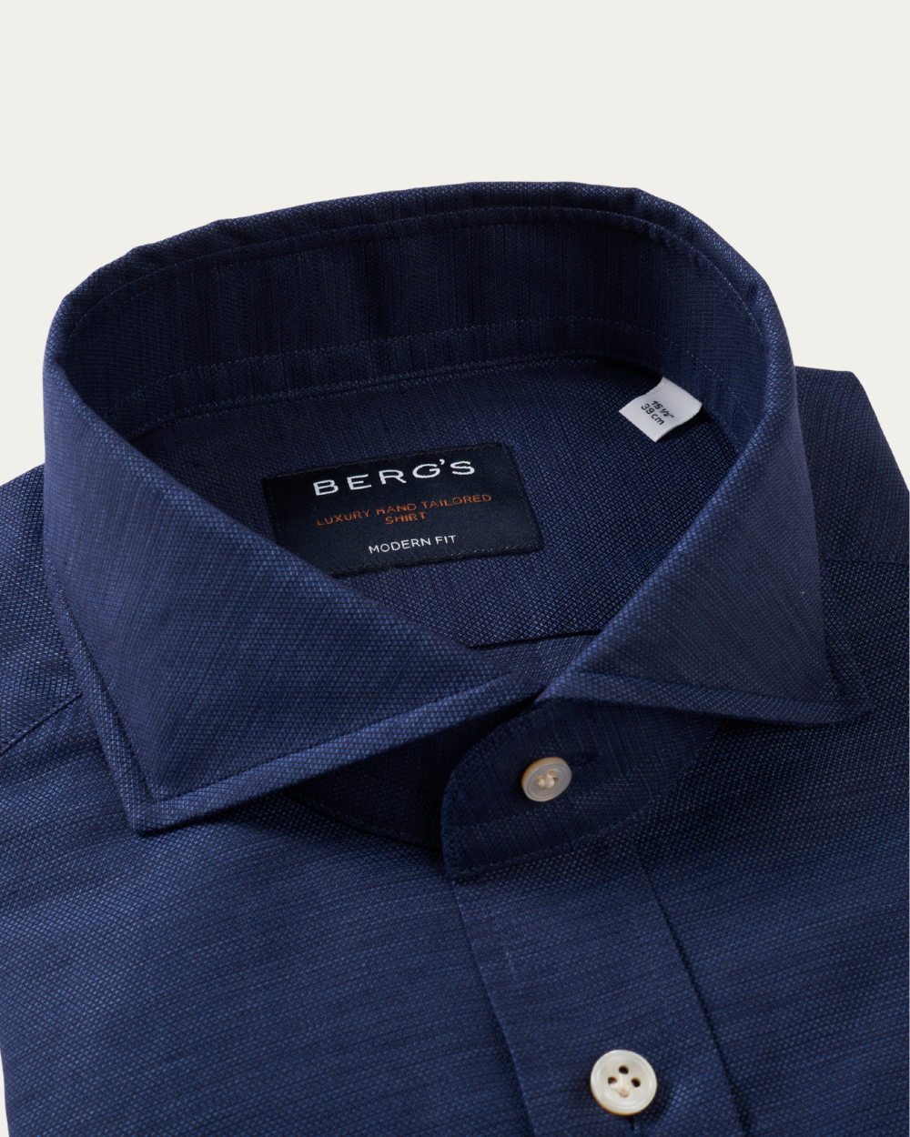 Navy Cotton Linen Harvard Shirt | BERG’S