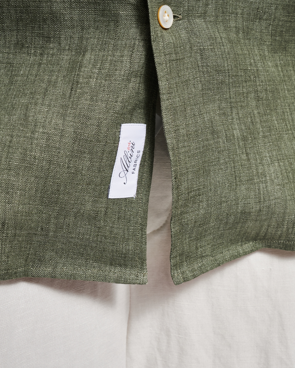 Olive Green Linen Fontalina Shirt | BERG’S
