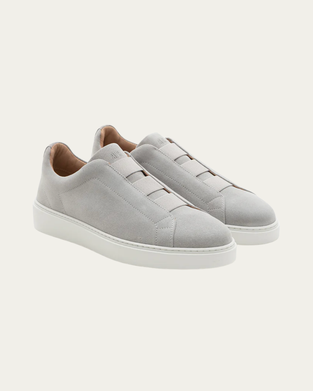 Szare sneakersy Ela ze skóry cielęcej