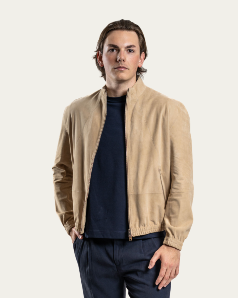 Beżowa kurtka zamszowa Diani | Arma