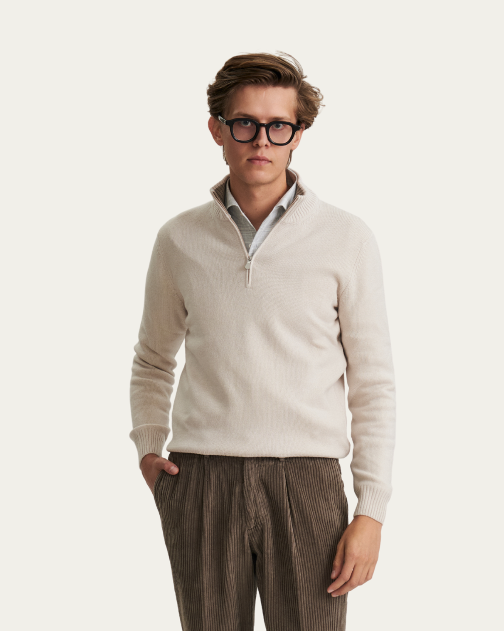 Beżowy sweter z wełny i kaszmiru  | BERG'S